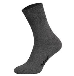 Tobeni 8 Paar Damen Herren Baumwollsocken Komfortbund ohne Gummi Businesssocken Atmungsaktiv Unisex Farbe Anthrazit Grösse 35-38 von Tobeni