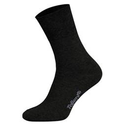 Tobeni 8 Paar Damen Herren Baumwollsocken Komfortbund ohne Gummi Businesssocken Atmungsaktiv Unisex Farbe Schwarz Grösse 39-42 von Tobeni