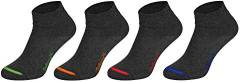 Tobeni 8 Paar Damen Herren Kurzsocken Quarter Socks Unisex Socken Kurz ohne Gummi Farbe Anthrazit farbige Spitze Grösse 35-38 von Tobeni