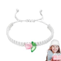 TocaFeank Gewebtes handgefertigtes Armbandseil, geflochtene Tulpenblumen-Armbänder | Tulpen-String-Armbänder - Verstellbares handgefertigtes geflochtenes Seilarmband, böhmisches Armband für Kinder, von TocaFeank