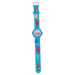 Toddmomy Kinderuhr Kinder Schauen Zu Cartoon-Kinder-Armbanduhr Uhr Mit Eulenarmband Gummiband Plastikspiegel 3D Karikatur von Toddmomy