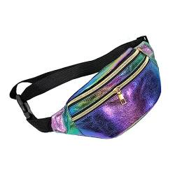 Toddmomy Lounge-Tasche Mode Schärpentasche Glänzende Kulturbeutel Holografische Taschen Riementasche Sport-gürteltasche Handyhalterungen Bunte Gürteltasche Multi-Fach Umhängetasche von Toddmomy