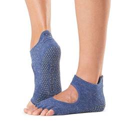 Toesox Half Toe Bellarina Yoga-Socken, Unisex für Erwachsene, Blau M von Toe Sox