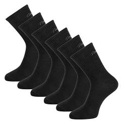 Toes&Feet Herren Antibakterielle Anti Schweiß Geruchtilgende Sportsocken Dress Crew Socken, 6 Paar Schwarz, Einheitsgröße von Toes&Feet