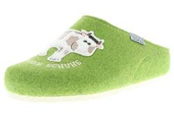 Tofee Damen Hausschuhe Pantoffeln Pantoletten Slipper Naturwollfilz Kuh (Kuhle Schuhe) grün, Größe:36, Farbe:Grün von Tofee