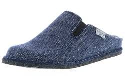 Tofee Herren Hausschuhe Pantoffeln Pantoletten Slipper Naturwollfilz Strickoptik blau/Navy, Größe:41, Farbe:Blau von Tofee