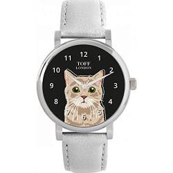 Toff London Beige Tabby Katzenkopfuhr von Toff London