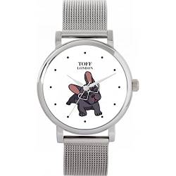 Toff London Graue französische Bulldoggen-Uhr von Toff London