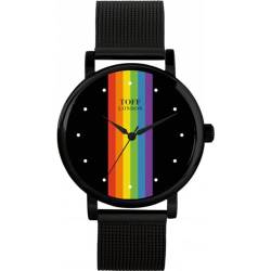 Toff London Pride Lineare Schwarze Punkte Uhr von Toff London