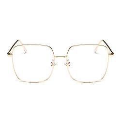 Anti Blaulicht Brille Rechteckig Vintage Metall Unisex Transparente Linsen Blaulichtfilter Für Computer/Smartphones/Tablets von Tofox