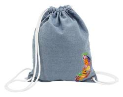 toito wear Gymbag, Denim, Blomma'', blau, mit Blumen-Stickerei Turnbeutel, 43 cm, 10.5 Liter, Blau von Toito Wear