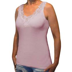 Toker Collection Hübsches Damen Unterhemd mit extra breiter Spitze in versch. Farben von Toker Collection