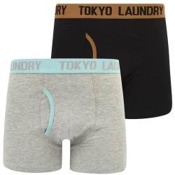 Abbots 2 (2 Pack) Boxer Shorts Set in Thrush Brown/Forget Me Not Blue - Tokyo Laundry - XL von Tokyo Laundry