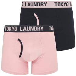 Budworth 2 (2 Pack) Boxer Shorts Set in Sky Captain Navy/Pink Nectar - Tokyo Laundry - M von Tokyo Laundry