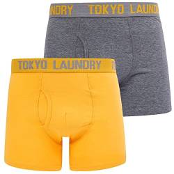 Lumber (2 Pack) Boxer Shorts Set in Artisan's Gold/Mid Grey Marl - Tokyo Laundry - M von Tokyo Laundry