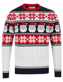 Men's Santahead Wallpaper Pattern Novelty Knitted Christmas Jumper in Tokyo Red - Merry Christmas - XL von Tokyo Laundry