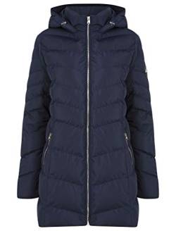 Safflower 2 Longline Quilted Puffer Coat with Hood In Peacoat - Tokyo Laundry - 8 von Tokyo Laundry