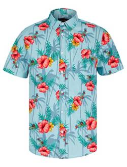Tokyo Laundry Hawaii-Hemd für Herren, tropischer Druck, Blumenmuster, kurzärmelig, Luni Dream Blue, M von Tokyo Laundry