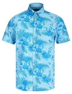 Tokyo Laundry Hawaii-Hemd für Herren, tropischer Druck, Blumenmuster, kurzärmelig, Yamuna Dream Blue, M von Tokyo Laundry