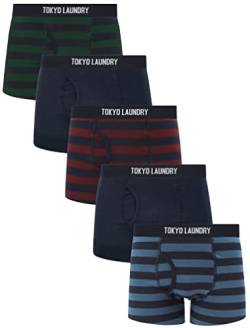 Tokyo Laundry Herren 5er-Pack Boxershorts Set, Herbststreifen, L von Tokyo Laundry