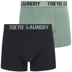 Tokyo Laundry Herren Boxershorts, Schwarz, 2er-Pack, Hillside - Green-Navy, M von Tokyo Laundry