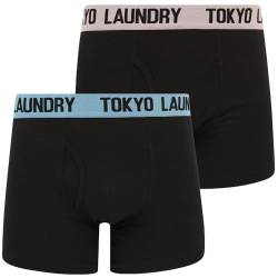 Tokyo Laundry Herren Boxershorts, Schwarz, 2er-Pack, Marthem - Rosa-blau, M von Tokyo Laundry