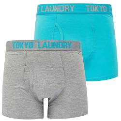 Tokyo Laundry Herren-Boxershorts, Stretch, 2 Stück, Allyn - Blau - Grau, M von Tokyo Laundry