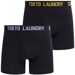 Tokyo Laundry Herren Sadler (2er-Pack) schwarze Boxershorts Set - Artisan's Gold/Viola - L, Sadler - Gold - Lila von Tokyo Laundry