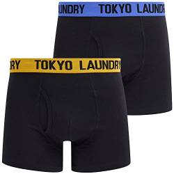 Tokyo Laundry Herren Salus (2er-Pack) schwarze Boxershorts Set - Artisan's Gold/Baja Blue - L, Salus - Gold - Blau von Tokyo Laundry