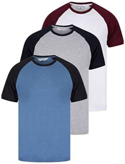 Tokyo Laundry Herren T-Shirt aus gekämmter Baumwolle, einfarbig, gemischte Farben, 3 Stück, Dunswell - Grau-weiß-blau, L von Tokyo Laundry