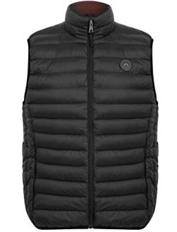Yellin 2 Quilted Puffer Gilet with Fleece Lined Collar in Jet Black / Burgundy - Tokyo Laundry - S von Tokyo Laundry