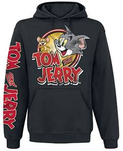 Tom And Jerry Cartoon Logo Männer Kapuzenpullover schwarz S von Tom And Jerry