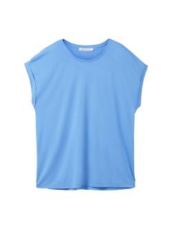 TOM TAILOR DENIM Damen Basic T-Shirt, blau, Gr. S von Tom Tailor Denim