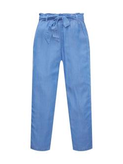 TOM TAILOR DENIM Damen Hose mit elastischem Bund, blau, Uni, Gr. L von Tom Tailor Denim