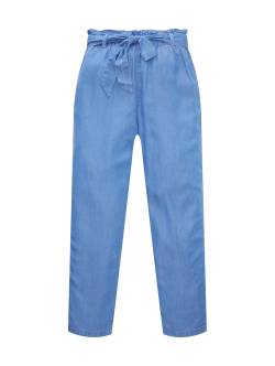 TOM TAILOR DENIM Damen Hose mit elastischem Bund, blau, Uni, Gr. XS von Tom Tailor Denim