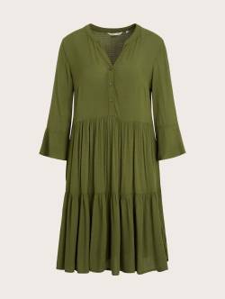 TOM TAILOR DENIM Damen Kleid mit Volants, grün, Gr. L von Tom Tailor Denim