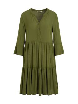TOM TAILOR DENIM Damen Kleid mit Volants, grün, Gr. M von Tom Tailor Denim