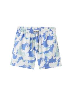 TOM TAILOR DENIM Herren Badeshorts mit Allover Print, blau, Allover Print, Gr. L von Tom Tailor Denim