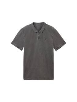 TOM TAILOR DENIM Herren Basic Poloshirt, grau, Uni, Gr. L von Tom Tailor Denim