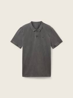 TOM TAILOR DENIM Herren Basic Poloshirt, grau, Uni, Gr. S von Tom Tailor Denim