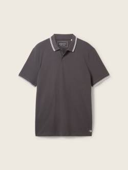 TOM TAILOR DENIM Herren Basic Poloshirt, schwarz, Uni, Gr. S von Tom Tailor Denim