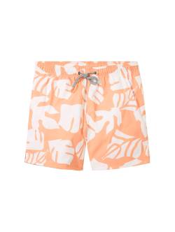 TOM TAILOR DENIM Herren Stretch-Badeshorts, orange, Allover Print, Gr. L von Tom Tailor Denim