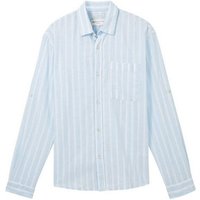 TOM TAILOR Denim Langarmhemd relaxed cotton linen shirt von Tom Tailor Denim
