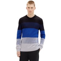 Tom Tailor Denim Herren Rundhals Pullover STRUCTURED COLORBLOCK - Regular Fit von Tom Tailor Denim