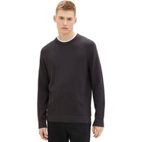 Tom Tailor Denim Herren Rundhals Pullover STRUCTURED DOUBLELAYER - Regular Fit von Tom Tailor Denim