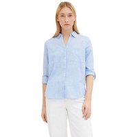 TOM TAILOR Blusenshirt Langarm Hemd BLOUSE WITH SLUB STRUCTURE 5329 in Blau von Tom Tailor