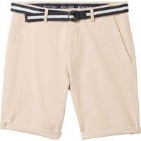 TOM TAILOR Chino-Shorts, Gürtel, Eingrifftaschen, für Herren, beige, 33 von Tom Tailor