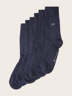 TOM TAILOR Damen Basic Socken im Sechserpack, blau, Gr. 35-38 von Tom Tailor