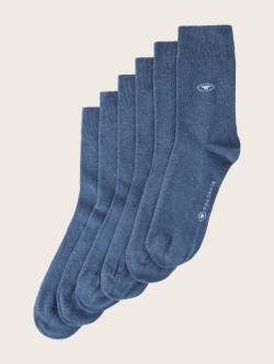 TOM TAILOR Damen Basic Socken im Sechserpack, blau, Gr. 39-42 von Tom Tailor