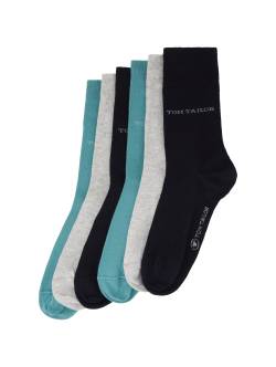 TOM TAILOR Damen Basic Socken im Sechserpack, grau, Uni, Gr. 35-38 von Tom Tailor